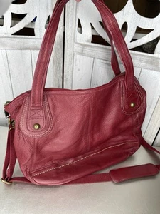 The Sak Soft Pebble Red Leather Shoulder Tote Hobo Bag Satchel Bag - Picture 1 of 8