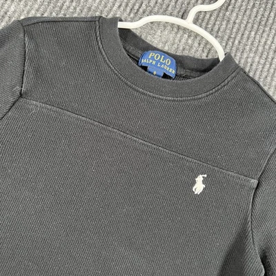 Suéter Polo Ralph Lauren Jóvenes Niños Talla 6 Negro Cuello Redondo Manga Larga Algodón Foto 1 de 4