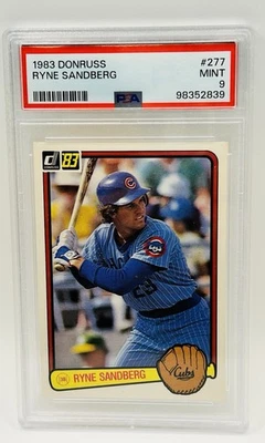 Tarjeta de novato Donruss #277 Ryne Sandberg 1983 RC PSA 9 como nueva Foto 1 de 2