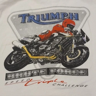 Camiseta de moto vintage para hombre mediana Reg Triumph Speed Triple Challenge en muy buena condición Foto 1 de 4