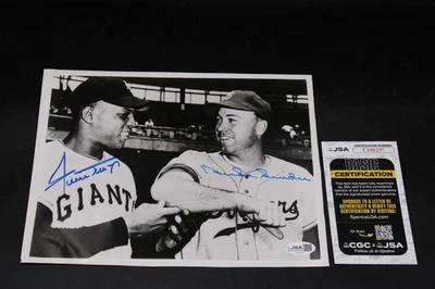 Willie Mays/Duke Snider Signed 8x10 Photo Dodgers/Giants Autograph JSA ZJ20523 - Image 1 of 4