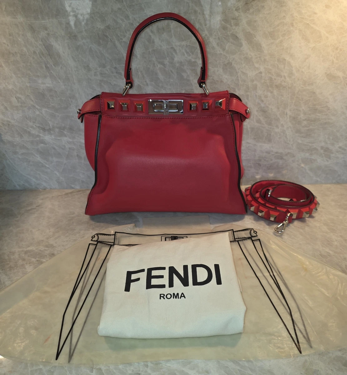 Fendi Peekaboo Red Bags & Handbags for Women for sale | eBay