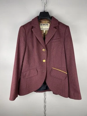 Joules Womens Wool Tweed Burgundy Ayleward Blazer Jacket Size L - Image 1 of 4