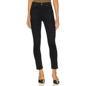 Agolde Nico High Rise Slim Jeans in Spirit Black Button Fly Size 28 - Picture 1 of 13