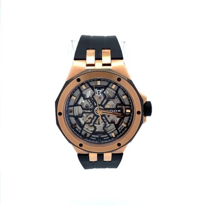 Reloj para hombre EDOX DELFIN MECANO 85303 automático esfera esqueleto chapado en oro goma Foto 1 de 4