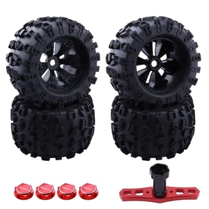 Set pneumatici e ruote pre-incollati scala 1/8 17 mm mozzi esagonali RC camion per Traxxas M... - Foto 1 di 6
