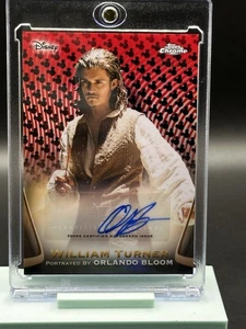 2025 Topps Chrome Disney William Turner ORLANDO BLOOM Mickey Red & Black 19/28 - Bild 1 von 2