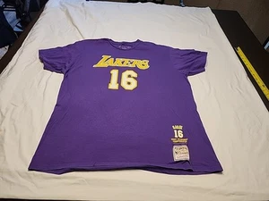 Los Angeles Lakers Pau Gasol Mitchell & Ness Jersey Retirement T Shirt Sz XL - Picture 1 of 8