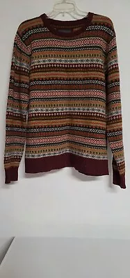 L.O.G.G. H&M LARGE MULTICOLOR KNITTED 80% WOOL LONG SLEEVES MEN'S SWEATER  - Image 1 of 3