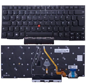 TECLADO NORUEGO RETROILUMINADO LENOVO ThinkPad X1 Carbon 7TH 20R1 20QE 8TH 20U9 20UA - Imagen 1 de 3