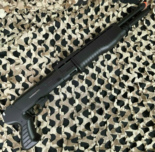 Airsoft Shotgun M47C Tactical Pump Action Rifle 320 FPS Saw Off Buttstock  Wood