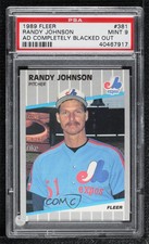 1989 Fleer Randy Johnson (Completely Blacked Out Billboard) PSA 9 MINT Rookie RC