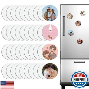 Sublimation Magnet Blanks Set,40Pcs 2.16''x2.16''Custom Round Fridge Magnets, - Picture 1 of 5