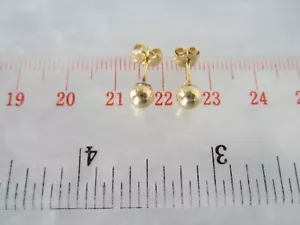 HERMOSOS ARETES BOLAS ORO MACIZO 14K VINTAGE ORIGINALES - Imagen 1 de 10