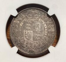 NGC AU53-Great Britain (UK) 1889 Victoria 2nd portrait ½ Crown Dilver Coin