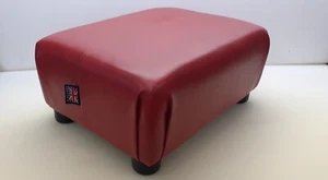 Footstool / Pouffe / Small Stool / Ottoman / Blood Red / Faux Leather. - Picture 1 of 24
