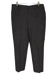 White House Black Market Size 12 Black White Polka Dot Ankle Pant - Foto 1 di 6