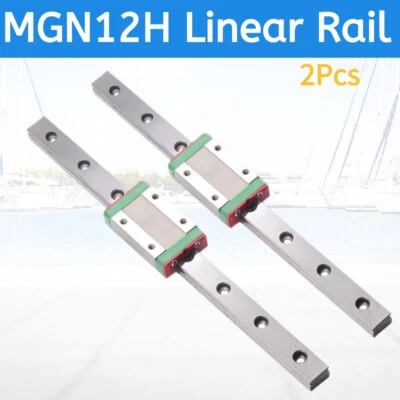 2PCS MGN12H 250mm-500mm Miniature Linear Rail Guide+2PCS Slide Block DIY CNC US