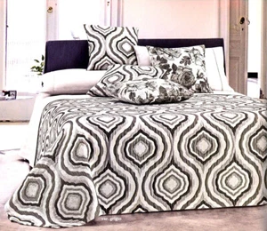 Copriletto Matrimoniale Jacquard Ciniglia in Rilievo Grigio Copridivano Velluto - Bild 1 von 1