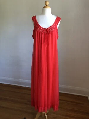 IMPRESIONANTE CAMISÓN LENCERÍA DE COLECCIÓN MONTGOMERY WARD rojo de gasa y encaje M Foto 1 de 4