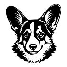Welsh Corgi Dog Puppy Peeking Face Vinyl Decal Sticker Art Various Colours