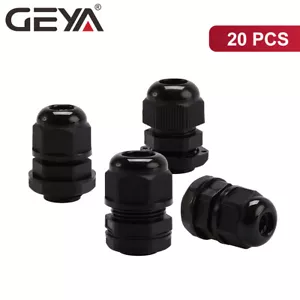 GEYA 10PCS Cable Glands IP68 Nylon Waterproof 7-18mm Dia. with Lock-Nut & Gasket - Picture 1 of 15