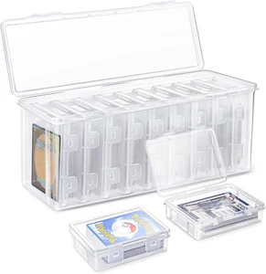Confezione da 10 scatole porta carte collezionabili custodia caricatori superiori in plastica adatta a carte standard - Foto 1 di 12
