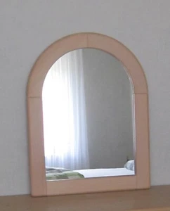 Wandspiegel mit halbrundem Holzrahmen, ca. 85 x 65 cm, gebraucht - Bild 1 von 2
