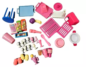 BARBIE DREAM KITCHEN KITCHEN ACCESSORIES MIXED ITEMS LOT 1970's PINK WHITE - Picture 1 of 5