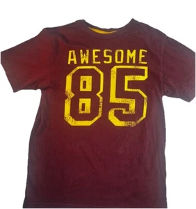 Boys T-Shirt Size Large 10-12 Old Navy Maroon “Awesome 85” Logo Retro Style - Picture 1 of 6
