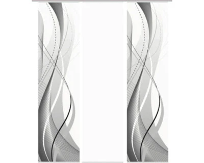 Schiebegardine 3er-Set Wuxi grau 60x245 cm - Bild 1 von 4