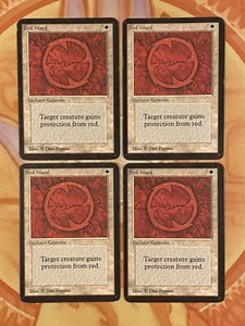 MTG Alpha Red Ward Heavily Played Set of 4!! - Picture 1 of 10