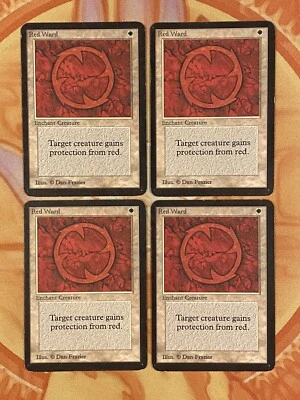 MTG Alpha Red Ward Heavily Played Set of 4!! - Image 1 of 4