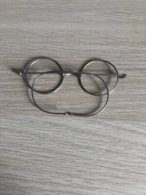 Anciennes Lunettes Rondes Sans Verres - Photo 1/2