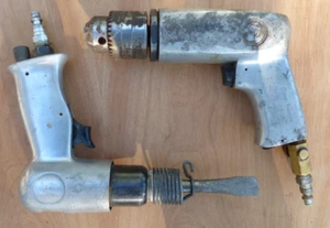 Air Drill & Air Chisel/Hammer Set with Chisels, Fittings and Case - See descrip. - Picture 1 of 6