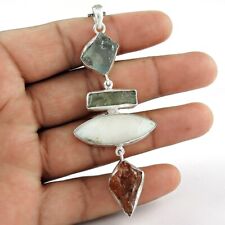 Per la Mamma Giorno Regalo 925 Argento Sterling Naturale Sunstone Gemma Ciondolo