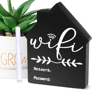 Wifi Password Sign for Home, Wifi Sign for Guests Wooden Freestanding Table Wifi - Picture 1 of 12