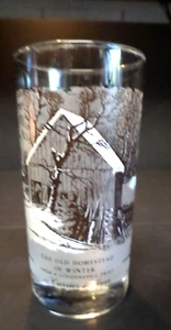 Currier and Ives Brown Old Fashioned 1 Glas The Old Homestead im Winter 14 Oz - Bild 1 von 6