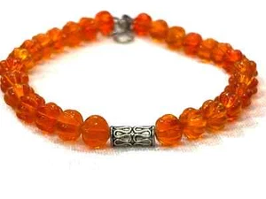 CARNELIAN QUARTZ STONE ROUND 6MM CARVED GEMSTONE BEADS 7"INCH 1 BRACELET - Bild 1 von 5