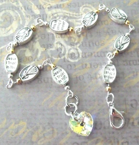Nuevo Brazalete Católico Corazón de Cristal Nuevo Cuentas de la Divina Misericordia GP Redondas de Cristal Corazón - Imagen 1 de 6