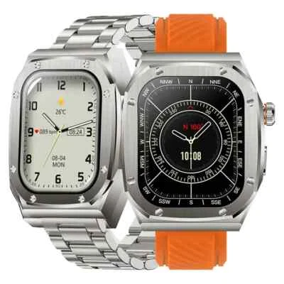 Stainless Steel Smart Watch For Men Waterproof Bluetooth BT Call NFC 2.1 inch HD - Image 1 of 3