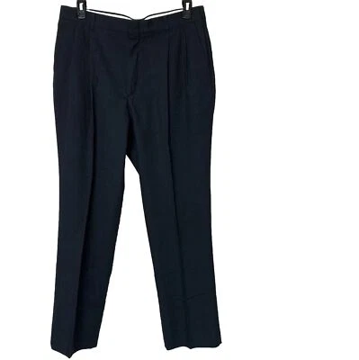 Pantalones de vestir Botany 500 para hombre 38” x 32” negros poliéster pantalones vintage Foto 1 de 4