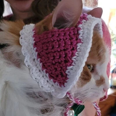 Summer Cat Hat-Handmade Crochet-Cotton-Free US Shipping - Image 1 of 4