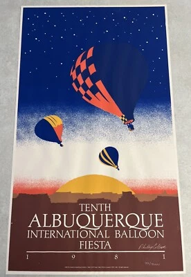 Vtg 1981 "Albuquerque International Balloon Fiesta" Poster Numbered 782/5000 - Image 1 of 4