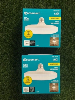 EcoSmart 125W 等效宽表面 LED 灯泡 2 件装全新亮白色 — 第 1/2 张图片