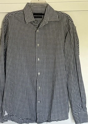 Camisa de Vestir Bloomingdales Talla M Para Hombres Tienda Suave Lavado Algodón Egipcio Multi Cuadros Foto 1 de 4