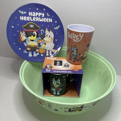 Bluey Happy Heelerween ~ Melamine Plate & Cup, Colour Change Mug + Treat Bowl by - image 1 of 4