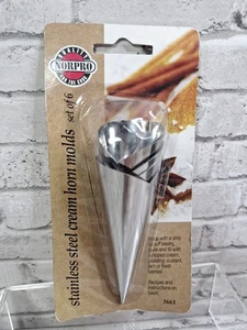 Vintage Norpro Stainless Steel Pastry Forms Set Of 6 Cream Horn Mold - Picture 1 of 5