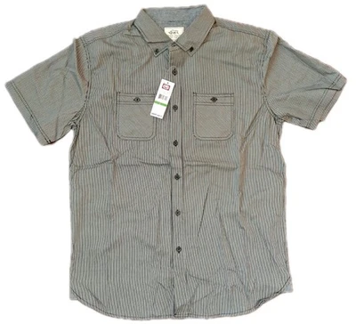 Ecko Unltd Black Striped Fashion Designer Button Up Short Sleeve Shirt Large - Image 1 of 4