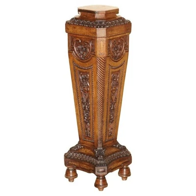 ANTIQUE VICTORIAN CORINTHIAN PILLAR PEDESTAL STAND DISPLAYING BUSTS ANTIQUES - Image 1 of 4